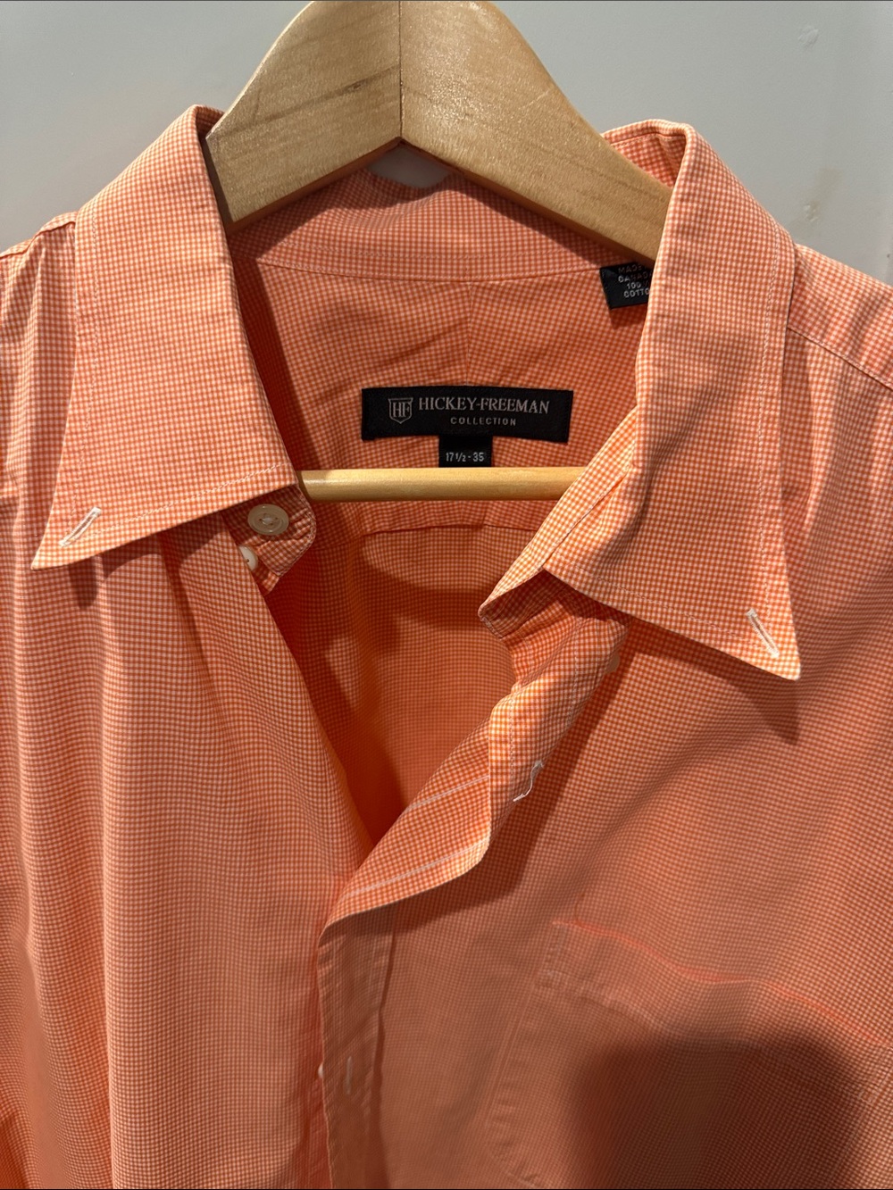Hickey Freeman Men's Coral Micro-Check Dress Shirt